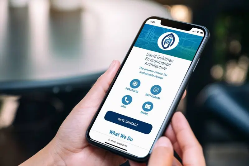 mobile connect landing page for architecture firm