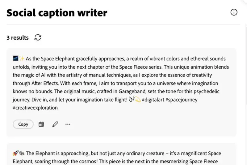 caption writer for social media
