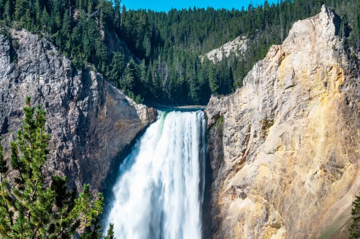 waterfall at yellowstone park
