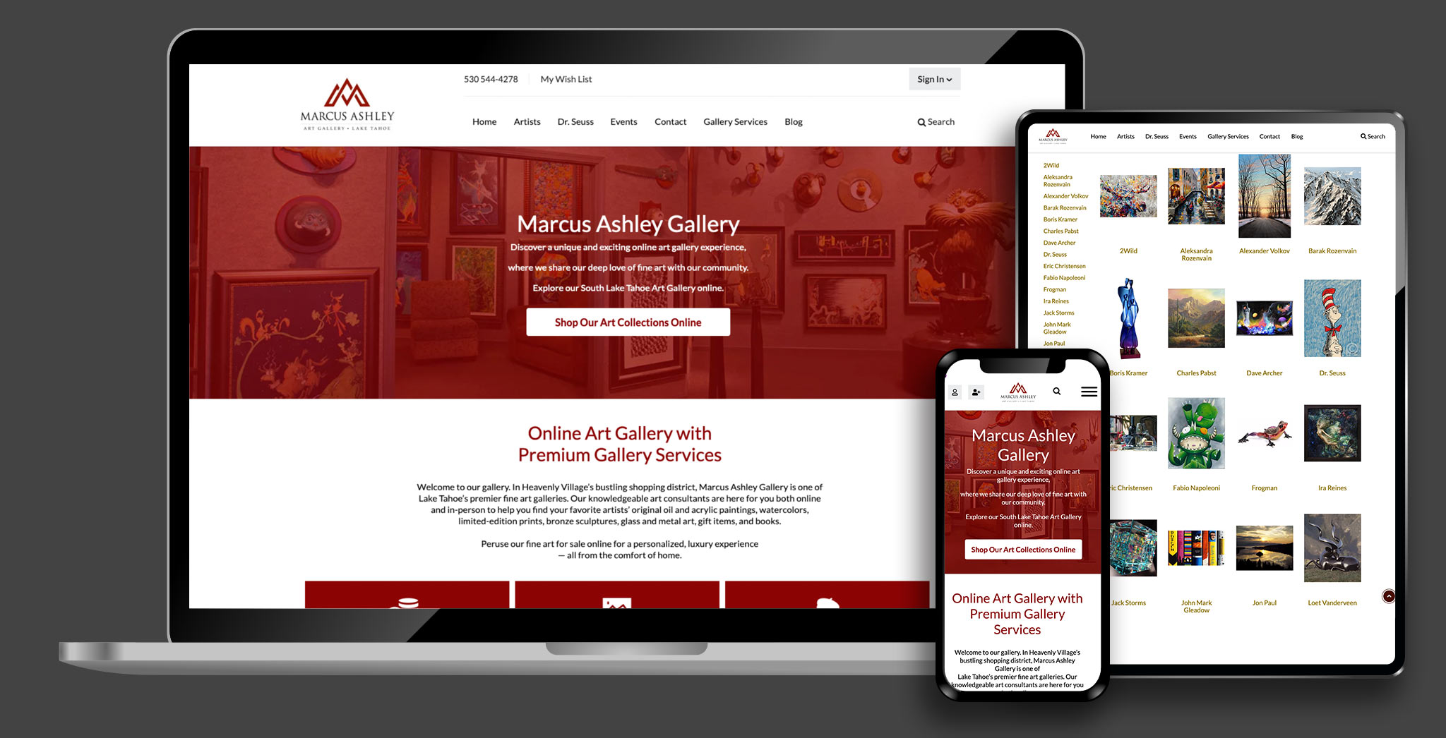 marcus ashley website responsive web design