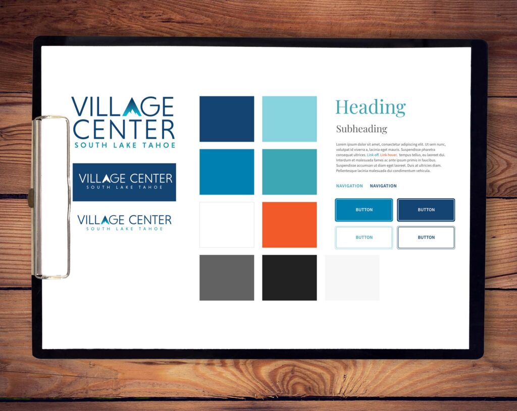 village center style guide and colors