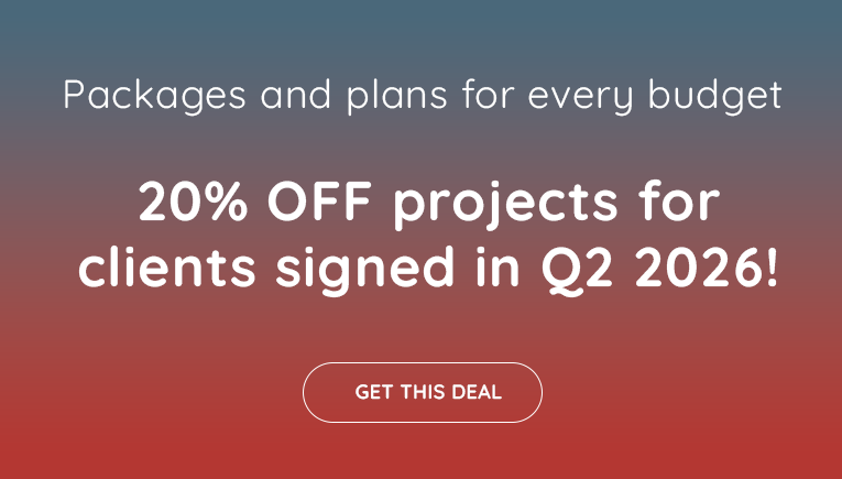 20 percent off projects for clients signed in Q2 2026