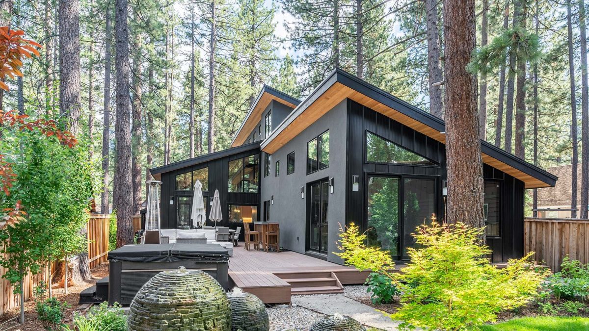 environmental architectural styled home with landscaped garden